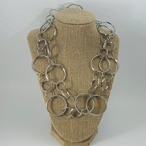 R.J. GRAZIANO SILVER TONE CIRCLE NECKLACE